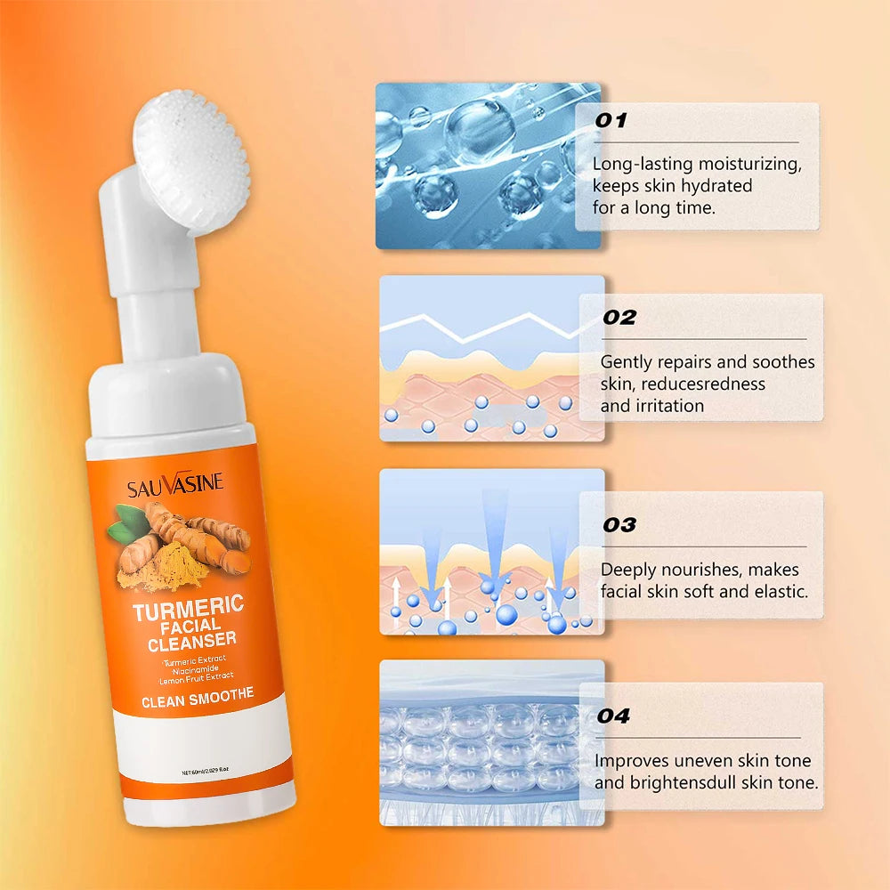 Turmeric Face Cleanser 40pcs Turmeric Kojic Acid Facial Exfoliating Cleansing Pads Reduce Dark Spots Skin Brightening Face Wash
