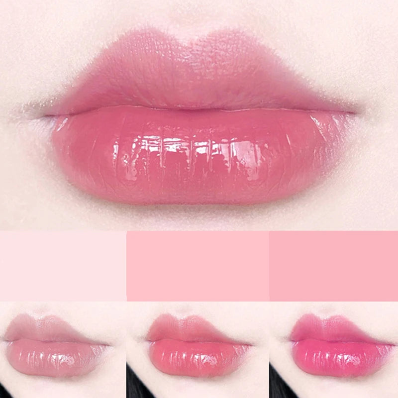 Crystal Temperature Change Lip Balm Aloe Strawberry Lipstick Peach Lip Balm Natural Pink Lipsticks Girl's Lip Care Beauty Makeup