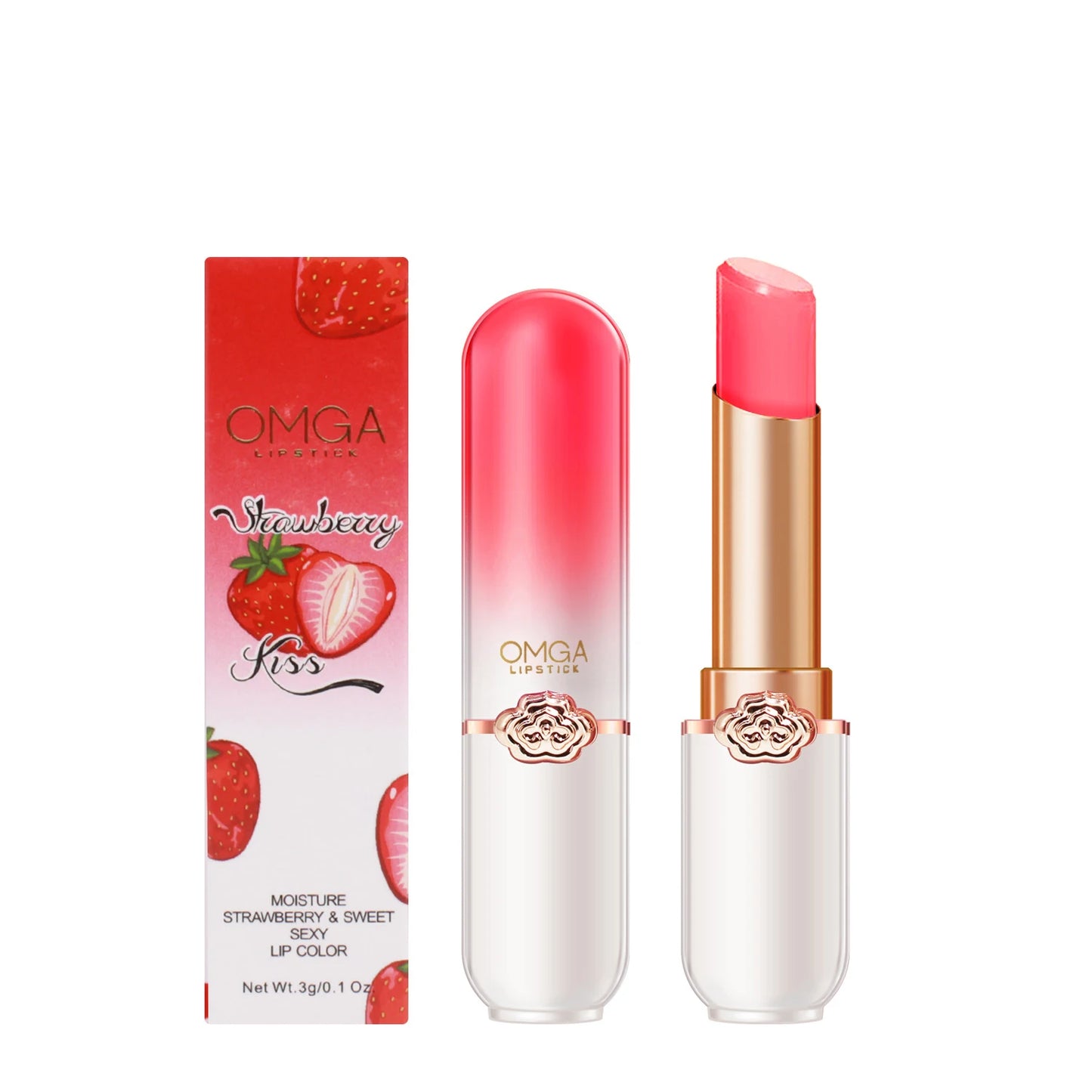 Crystal Temperature Change Lip Balm Aloe Strawberry Lipstick Peach Lip Balm Natural Pink Lipsticks Girl's Lip Care Beauty Makeup