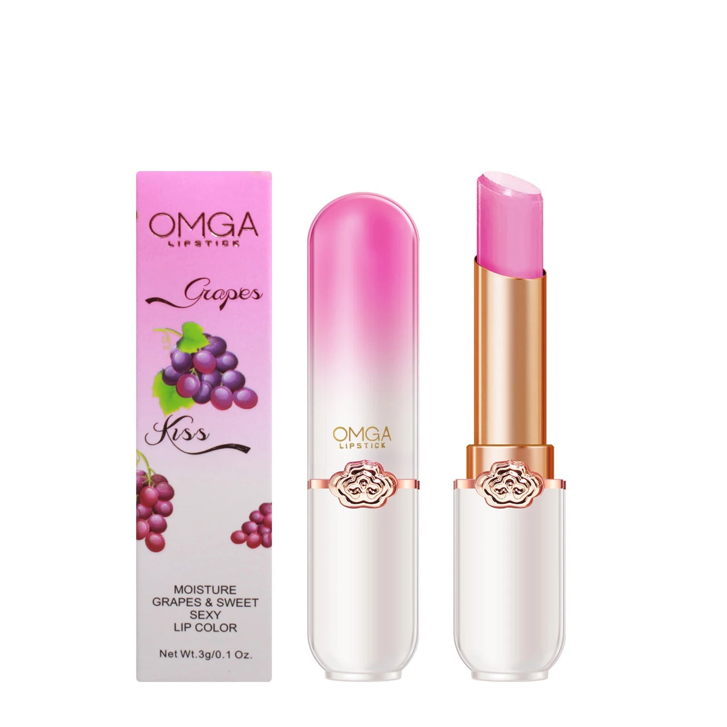 Crystal Temperature Change Lip Balm Aloe Strawberry Lipstick Peach Lip Balm Natural Pink Lipsticks Girl's Lip Care Beauty Makeup