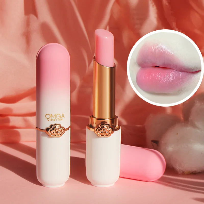 Crystal Temperature Change Lip Balm Aloe Strawberry Lipstick Peach Lip Balm Natural Pink Lipsticks Girl's Lip Care Beauty Makeup