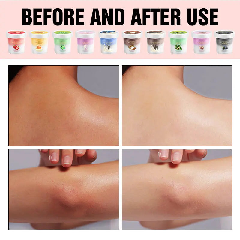 Pretty Cowry Two-Tone Ice Cream Body Scrub Exfoliates deeply cleanses smooths moisturizes with no irritation natural ingredients