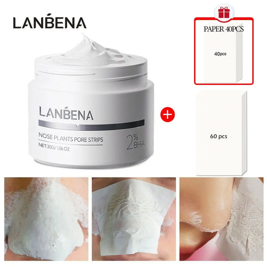 LANBENA [FREE Gift 40Pcs] Strip Aloe Vera Extracts To Remove Nose Blackheads And Whiteheads Pore Cleansing Mask Facial Treatment